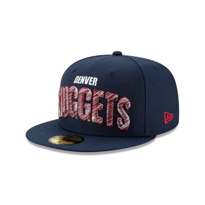 Blue Denver Nuggets Hat - New Era NBA Raised Threads 59FIFTY Fitted Caps USA1792346